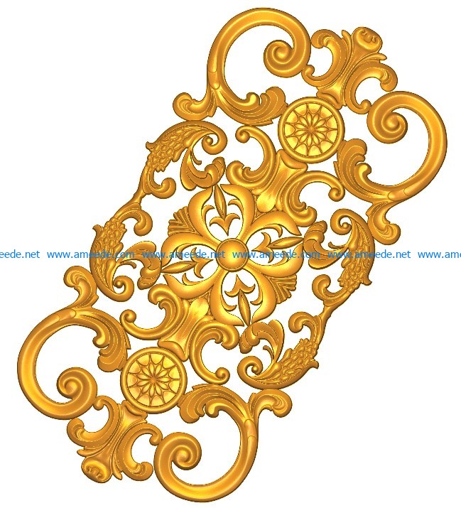 Pattern flowers A002407 wood carving file stl for Artcam and Aspire jdpaint free vector art 3d model download for CNC