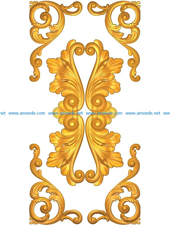 Pattern flowers A002419 wood carving file stl for Artcam and Aspire jdpaint free vector art 3d model download for CNC