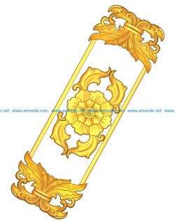 Pattern flowers A002430 wood carving file stl for Artcam and Aspire jdpaint free vector art 3d model download for CNC