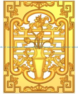 Pattern flowers A002446 wood carving file stl for Artcam and Aspire jdpaint free vector art 3d model download for CNC
