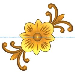 Pattern flowers A002490 wood carving file stl for Artcam and Aspire jdpaint free vector art 3d model download for CNC
