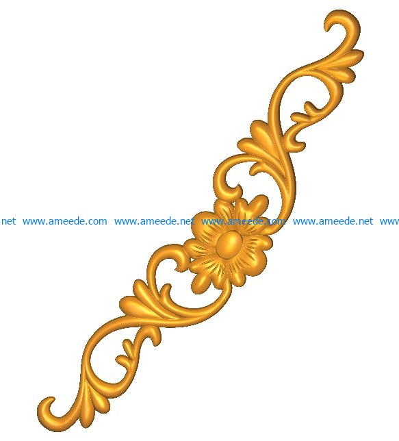 Pattern flowers A002534 wood carving file stl for Artcam and Aspire jdpaint free vector art 3d model download for CNC