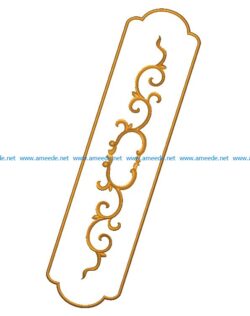 Long pattern flowers A002599 wood carving file stl for Artcam and Aspire jdpaint free vector art 3d model download for CNC