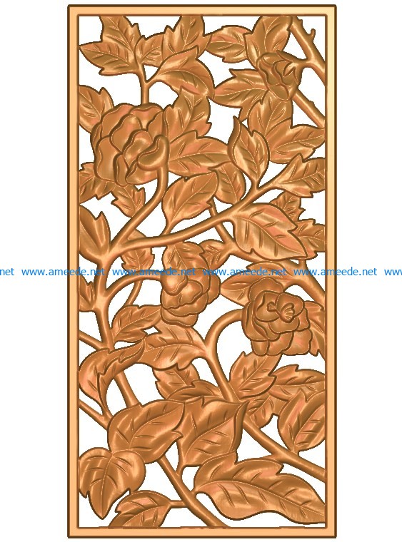 Pattern flowers A002648 wood carving file stl for Artcam and Aspire jdpaint free vector art 3d model download for CNC