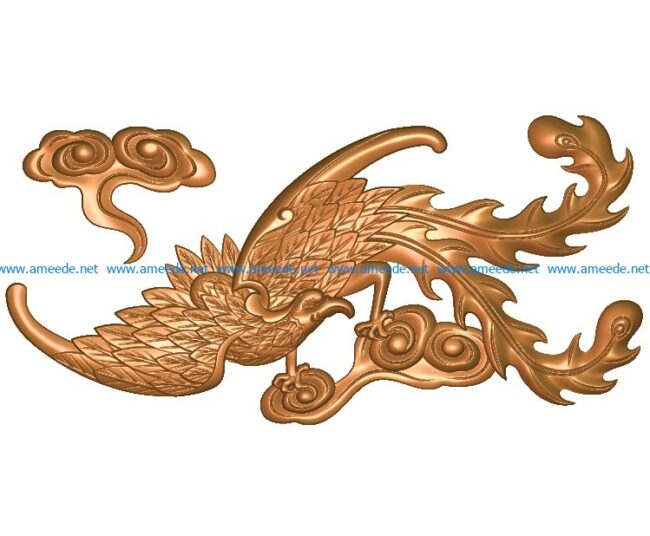 Phoenix A002708 wood carving file stl for Artcam and Aspire jdpaint free vector art 3d model download for CNC