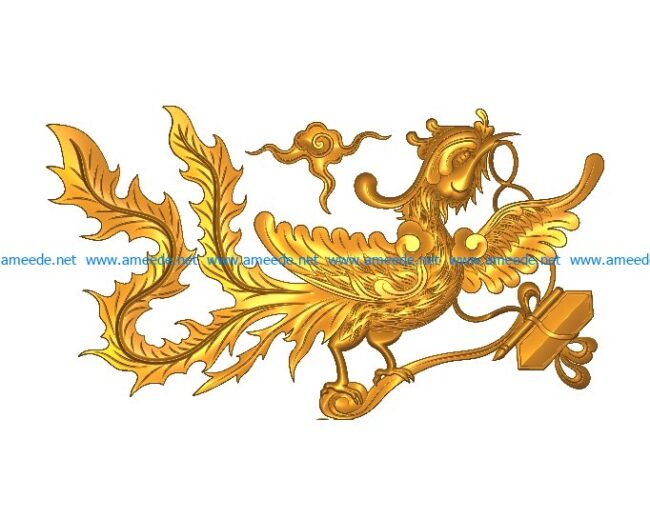 Phoenix bird A002616 wood carving file stl for Artcam and Aspire jdpaint free vector art 3d model download for CNC