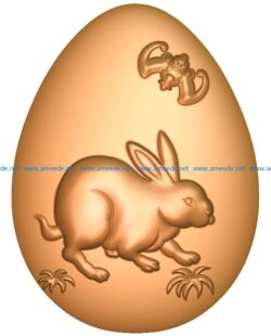 Rabbit-shaped egg A002721 wood carving file stl for Artcam and Aspire jdpaint free vector art 3d model download for CNC