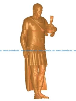Soldier holding a hat B002739 file stl free download 3D Model for CNC and 3d printer