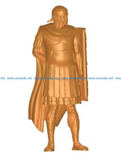 Soldier holding square shield B002738 file stl free download 3D Model for CNC and 3d printer