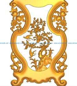 Table and chair pattern Chrysanthemum plant A002551 wood carving file stl for Artcam and Aspire jdpaint free vector art 3d model download for CNC