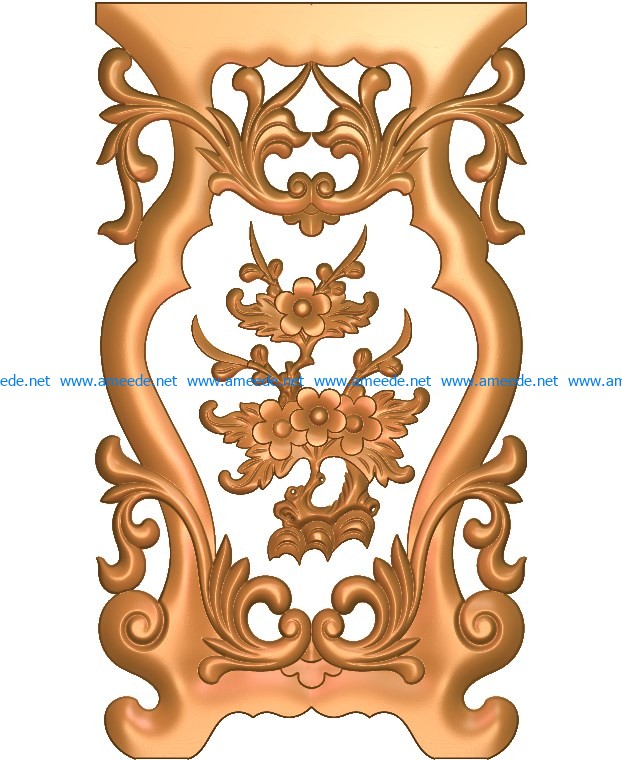Table and chair pattern Chrysanthemum plant A002674 wood carving file stl for Artcam and Aspire jdpaint free vector art 3d model download for CNC