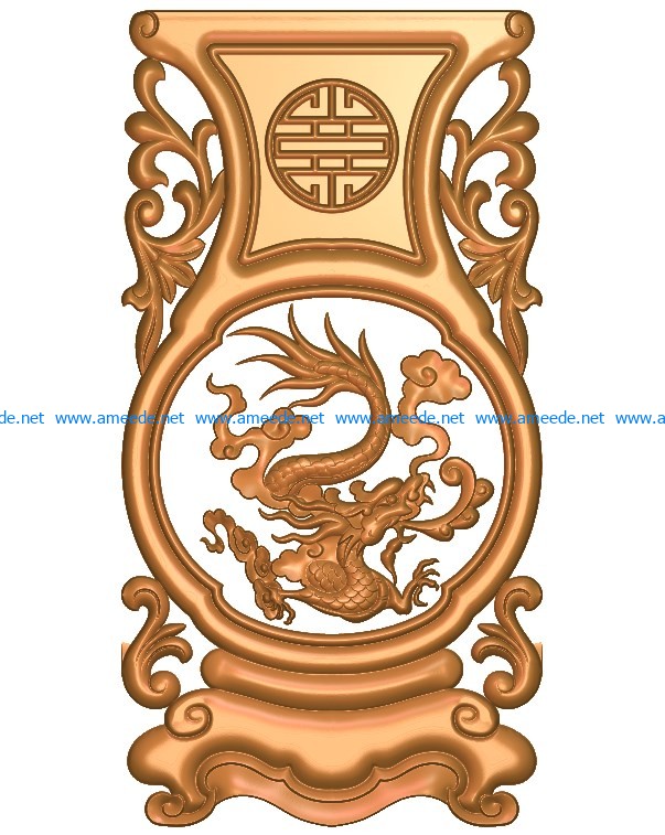 Table and chair pattern Dragon A002670 wood carving file stl for Artcam and Aspire jdpaint free vector art 3d model download for CNC