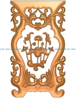Table and chair pattern Lotus A002677 wood carving file stl for Artcam and Aspire jdpaint free vector art 3d model download for CNC