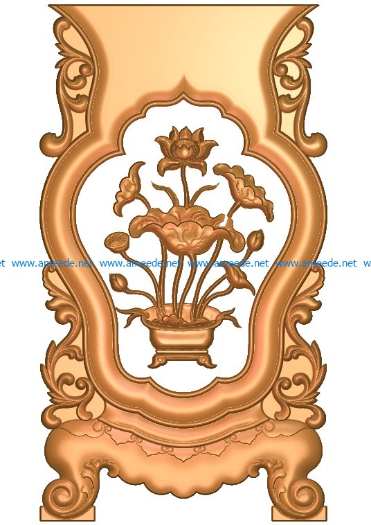 Table and chair pattern Lotus A002687 wood carving file stl for Artcam and Aspire jdpaint free vector art 3d model download for CNC