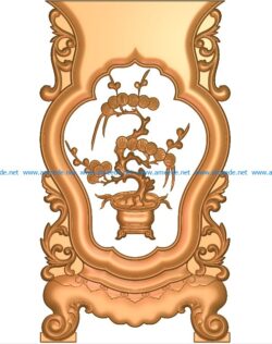Table and chair pattern apricot tree A002690 wood carving file stl for Artcam and Aspire jdpaint free vector art 3d model download for CNC