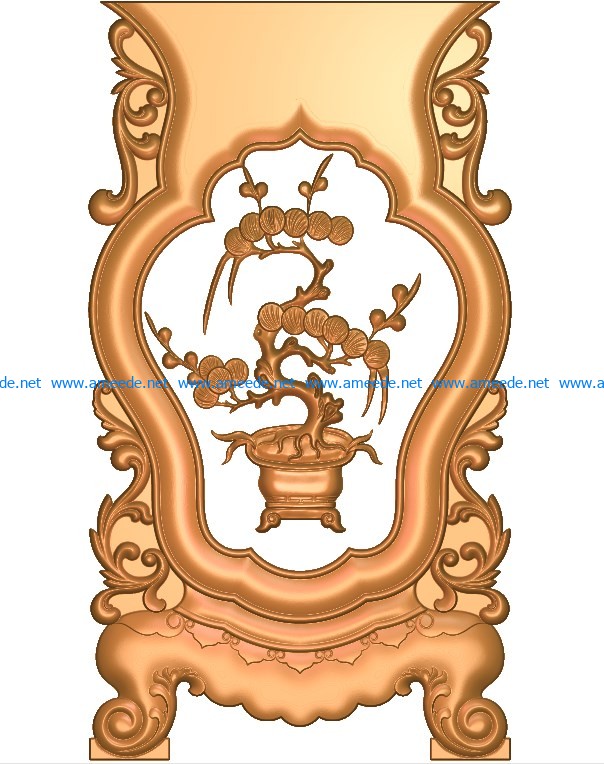 Table and chair pattern apricot tree A002690 wood carving file stl for Artcam and Aspire jdpaint free vector art 3d model download for CNC