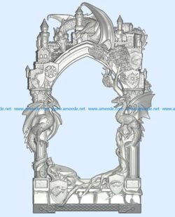 Template frame design A002257 wood carving file stl for Artcam and Aspire jdpaint free vector art 3d model download for CNC