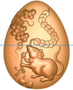 The mouse-shaped egg A002715 wood carving file stl for Artcam and Aspire jdpaint free vector art 3d model download for CNC