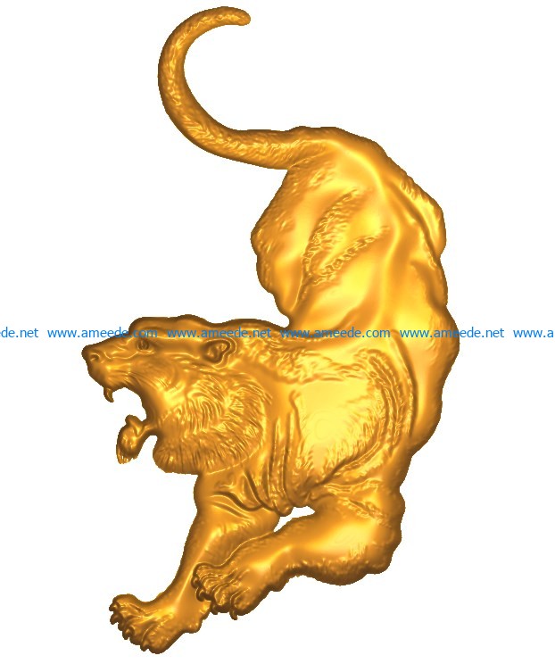 Tiger A002561 wood carving file stl for Artcam and Aspire jdpaint free vector art 3d model download for CNC