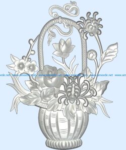 Worship things basket of flowers A002280 wood carving file stl for Artcam and Aspire jdpaint free vector art 3d model download for CNC