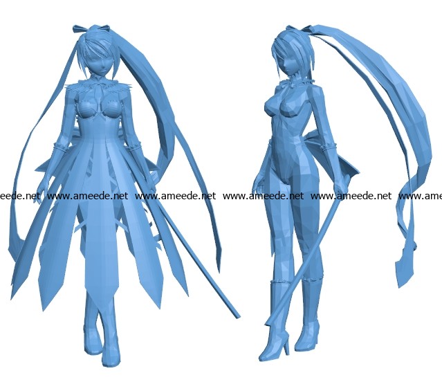 Anime girls B003019 file stl free download 3D Model for CNC and 3d printer