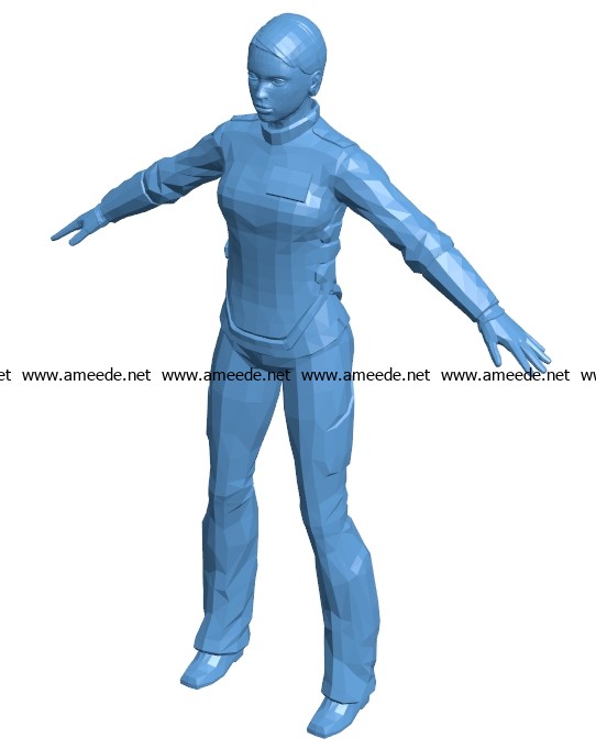 Astronaut woman B003557 file stl free download 3D Model for CNC and 3d