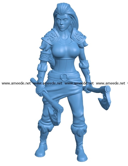 Barbarian girl B003532 file stl free download 3D Model for CNC and 3d printer