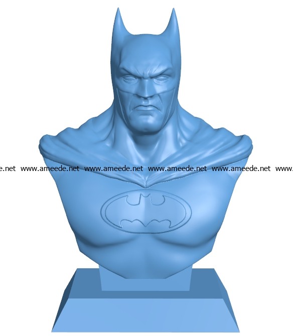 Batman Bust B003105 file stl free download 3D Model for CNC and 3d printer