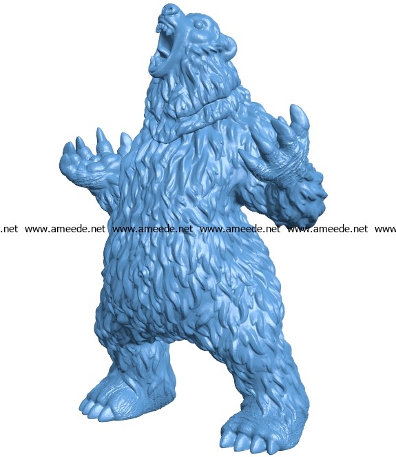 Bear Standing B003345 file stl free download 3D Model for CNC and 3d printer