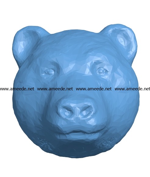 Bear head B002904 file stl free download 3D Model for CNC and 3d printer