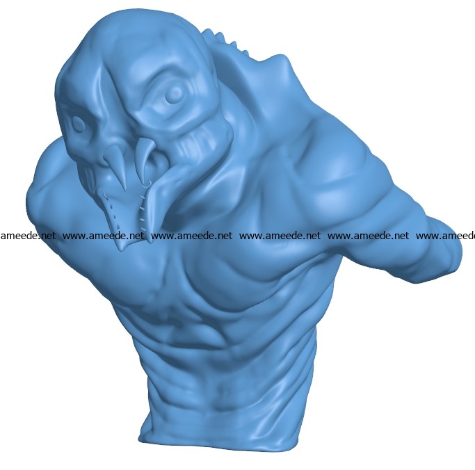 Beast bust B003114 file stl free download 3D Model for CNC and 3d printer