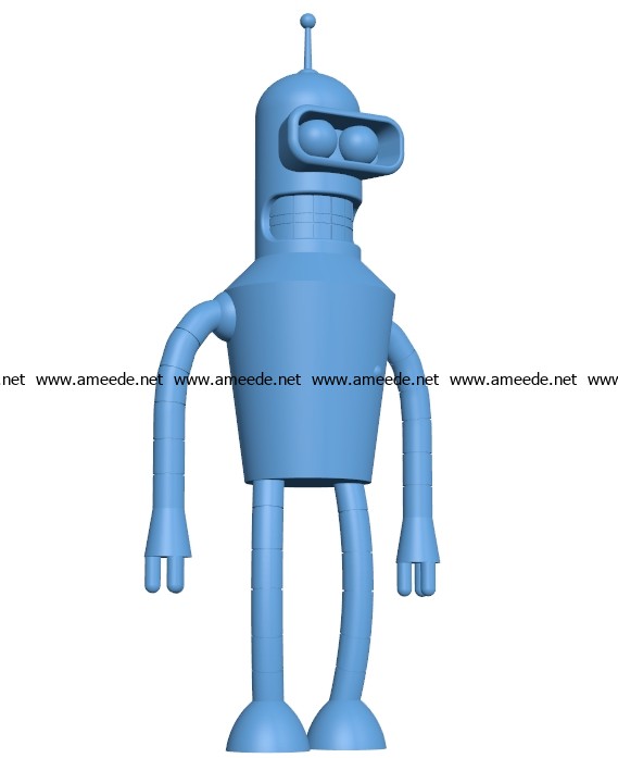 Bender from futurama B002992 file stl free download 3D Model for CNC and 3d printer