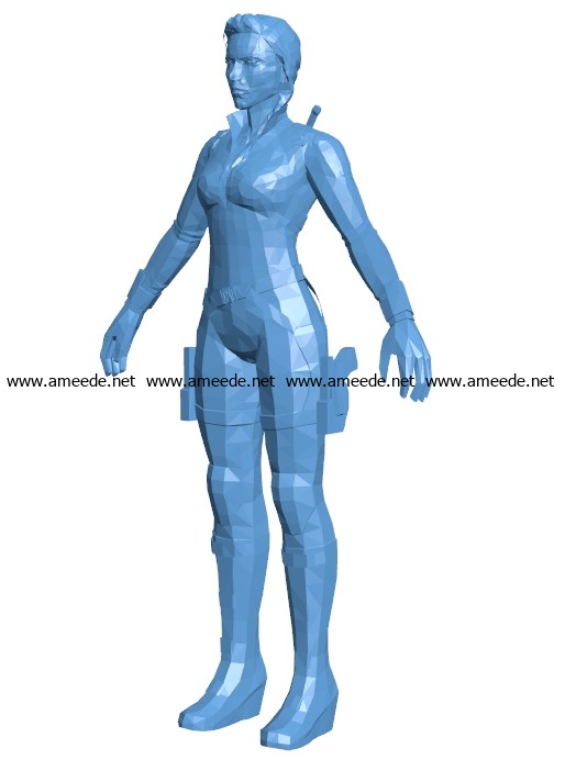 Black Widow women B003563 file stl free download 3D Model for CNC and 3d