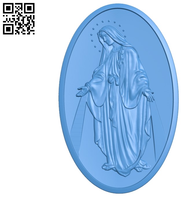Blessed Mother A002826 wood carving file stl for Artcam and Aspire jdpaint free vector art 3d model download for CNC