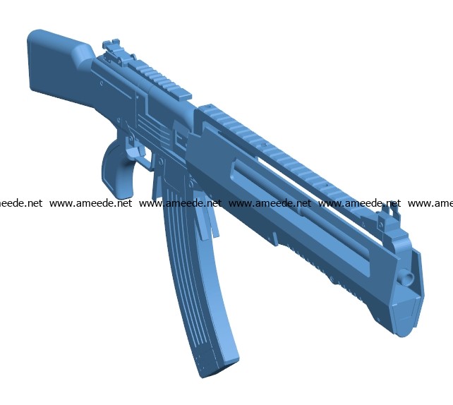 Borderlands rifle Gun B003552 file stl free download 3D Model for CNC and 3d