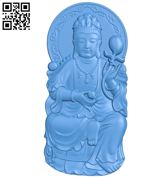 Buddhism Quan Yin A002802 wood carving file stl for Artcam and Aspire jdpaint free vector art 3d model download for CNC