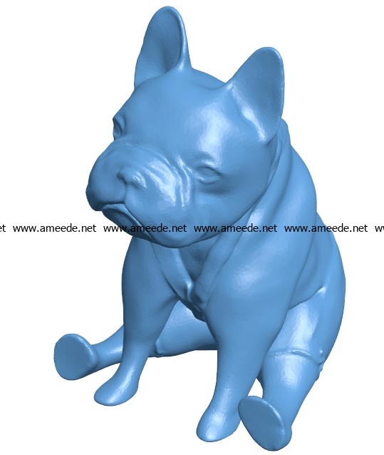 Bulldog in shorts B003568 file stl free download 3D Model for CNC and 3d