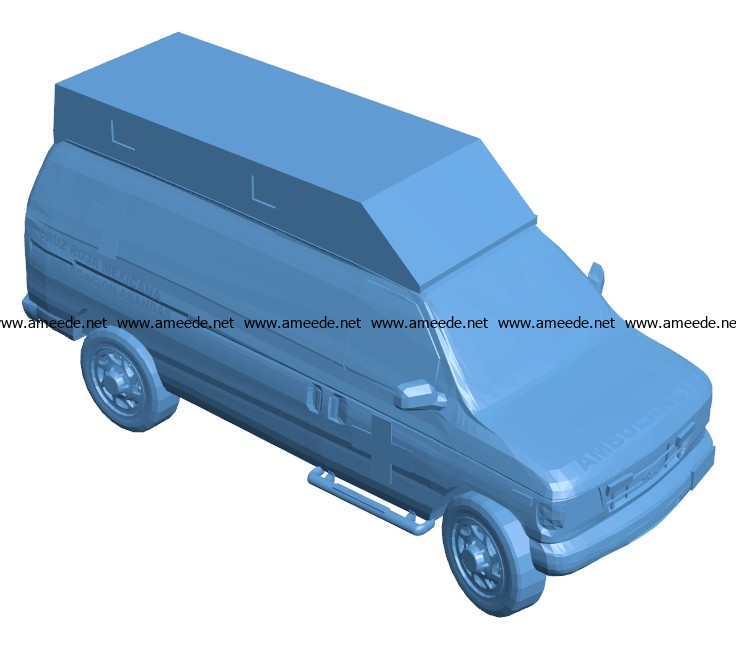 Car Ambulance B002860 file stl free download 3D Model for CNC and 3d printer