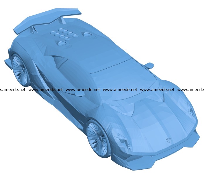 Car Lamborghini Sesto Elemento B002883 file stl free download 3D Model for CNC and 3d printer