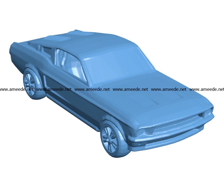 Car Mustang printable B003452 file stl free download 3D Model for CNC and 3d printer