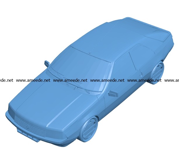 Car Renault Fuego B003281 file stl free download 3D Model for CNC and 3d printer
