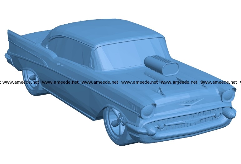 Chevrolet Bel Air Car B003027 file stl free download 3D Model for CNC and 3d printer