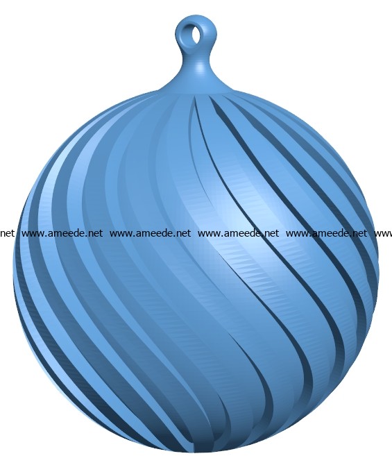 Christmas ball twisted B003031 file stl free download 3D Model for CNC and 3d printer