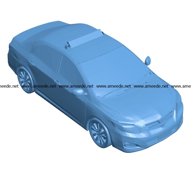 Corolla taxi - Car B003510 file stl free download 3D Model for CNC and 3d printer