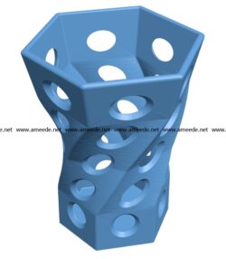 Curved vase B003001 file stl free download 3D Model for CNC and 3d printer