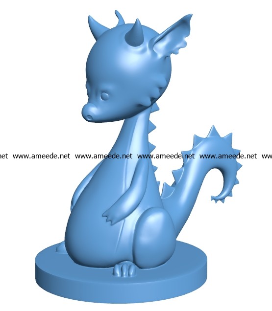 Cute little dragon B003417 file stl free download 3D Model for CNC and 3d printer