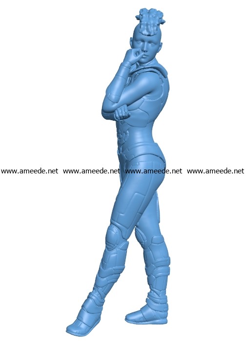 Cyberpunk Girl B003585 file stl free download 3D Model for CNC and 3d printer