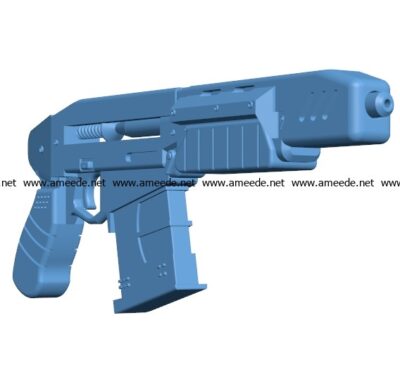 Cyberpunk gun B003383 file stl free download 3D Model for CNC and 3d printer
