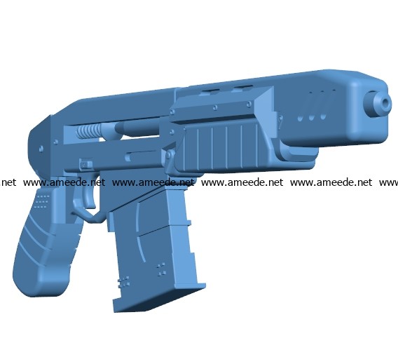 Cyberpunk gun B003383 file stl free 3D Model for and 3d – Download Files