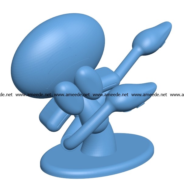 Dabbing Squidward B003422 file stl free download 3D Model for CNC and 3d printer